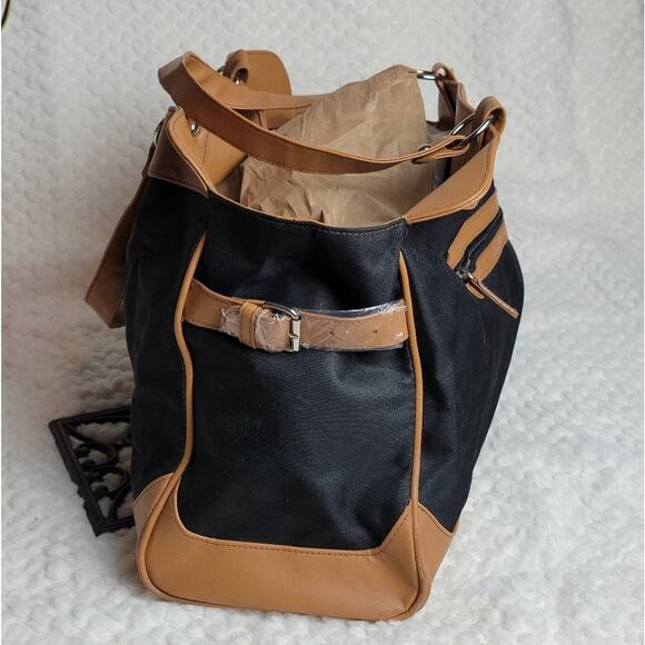 NWOT Barr + Barr Black & Brown Oversized Satchel Tote - Picture 4 of 11